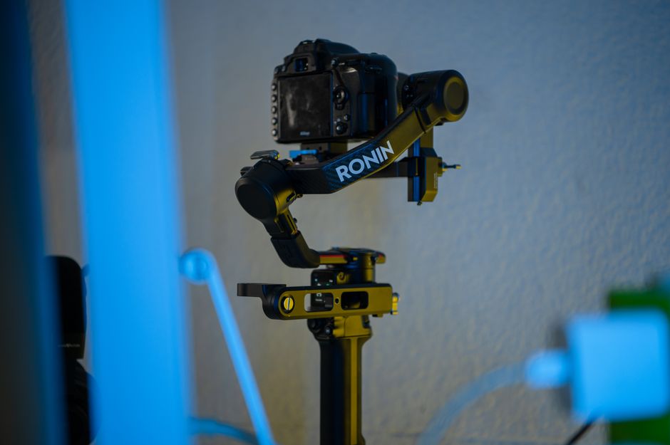 Cinematic wedding video camera on a stabilizing gimbal