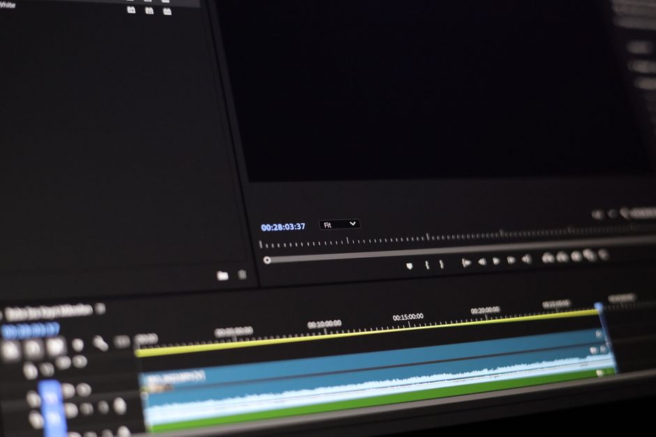 Video editing software timeline showing a wedding film being crafted